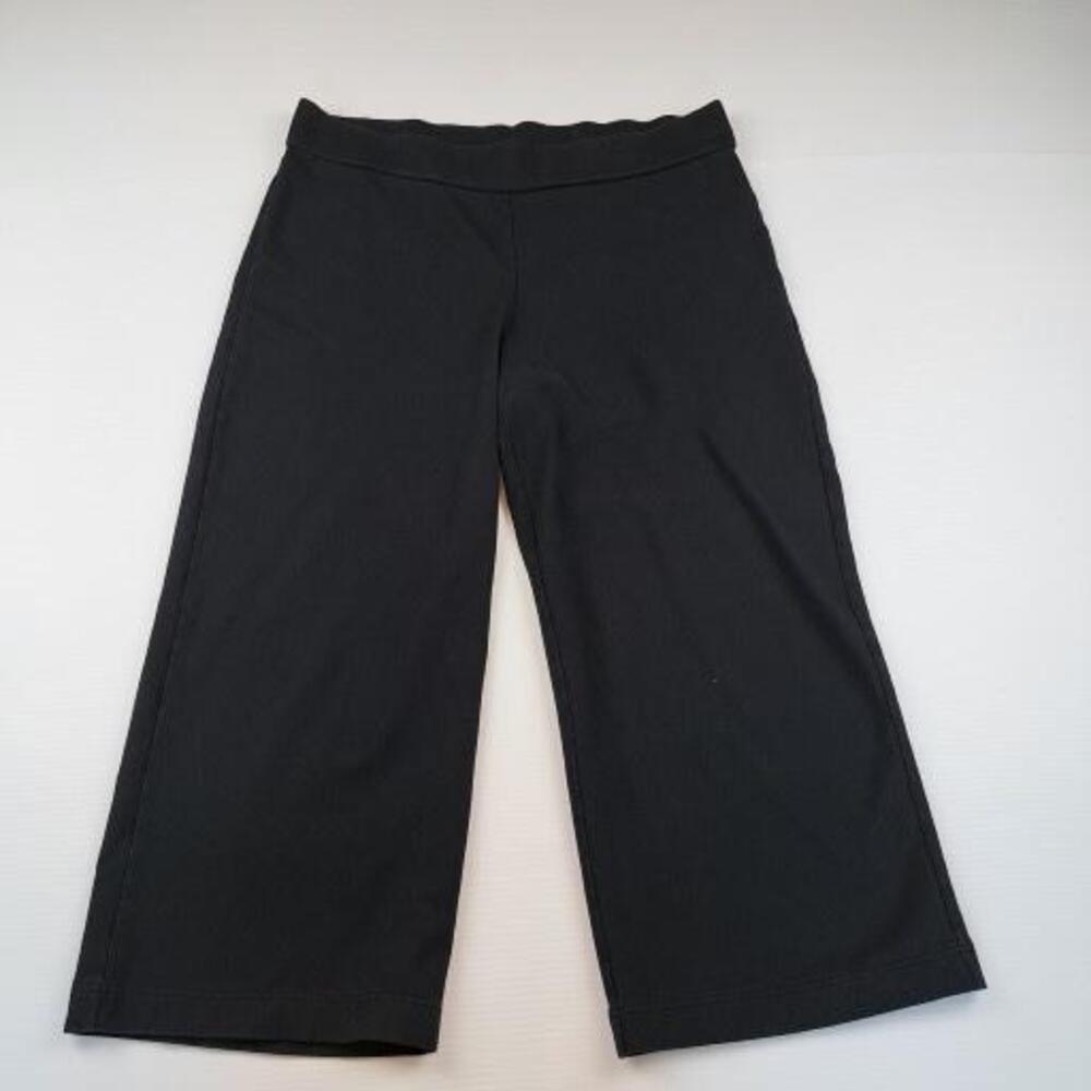 Pure Jill Pants Womens Medium Black Wide Leg Crop Pull On Knit Stretch